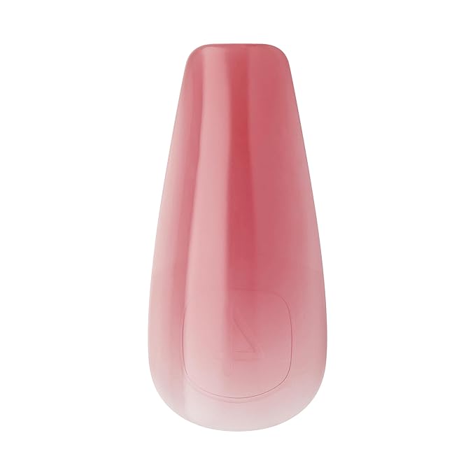KISS Salon X-tend, Press-On Nails, Nail glue included, Tone', Medium Pink, Long Size, Coffin Shape, Includes 30 Nails, 5Ml Led Soft Gel Adhesive, 1 Led Lamp, 1 Prep Pad, 1 Manicure Stick, 1 Mini File