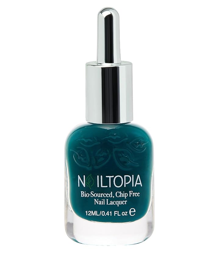 Nailtopia Bio-Sourced Chip Free Nail Lacquer - Seas The Day - Vegan, Cruelty Free Deep Teal Nail Polish - Strengthens and Hardens Nails with Natural Superfood Ingredients and Vitamins - 0.41 Oz