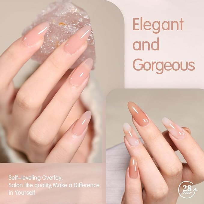 Jelly Nude Gel Nail Polish Set 6 Colors Neutral Sheer Light Pink Purple Gel Polish Kit Translucent Soak off Diy Manicure 2024 New Nail Trend Nail Polish Gift