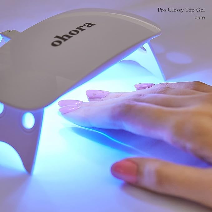 ohora Gel Nail Care (Pro Glossy Top Gel) - Corrects Nail Texture, Easy to Use & Easy to Remove for Semi Cured Nail Strip Application - Professional Salon-Quality for Healthy, Strong Nails