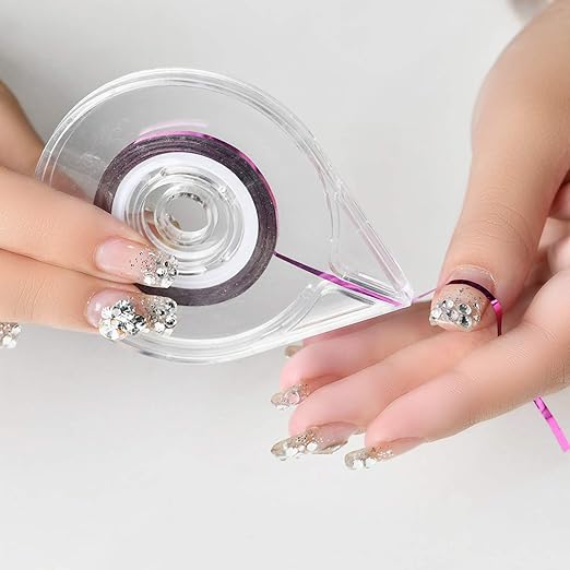 MYUBWTF 60 Colors Nail Striping Tape Line 2 Pieces Nail Tape Dispensers Free Tape Roller Dispenser Striping Tape Line Nail Art Decoration Stickers Nail Art Decoration Sticker DIY Nail Tip