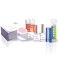 Allkem Soft Gel Full Cover Nail Tips and UV Glue Gel with Portable UV Light | 240 Pcs Short Stiletto & Medium Square Shape Soft Gel Nail Extension Set