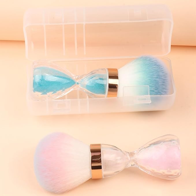 Nail Dust Brush for Acrylic Nails,Soft Brush Nail Art Dust Powder Remover Brushes Nail Art Dust Powder Remover Brush with Sequins and Dandle for Nails Soft Nail Duster Brush(Blue)
