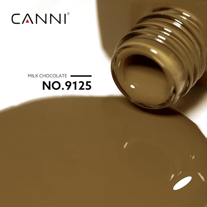 CANNI Brown Gel Nail Polish, 1Pcs Brown Gel Polish Color Nail Polish High Gloss Soak Off U V Nail Manicure Salon DIY