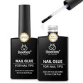 Beetles 9 in 1 Gel Nail Glue for Acrylic Nails Tips, 2 Pcs 10ml Super Strong Nail Glue for Clear False Nails Tips Base Coat Rhinestones Blooming Art Spring Nails Long Lasting U V Light Cure