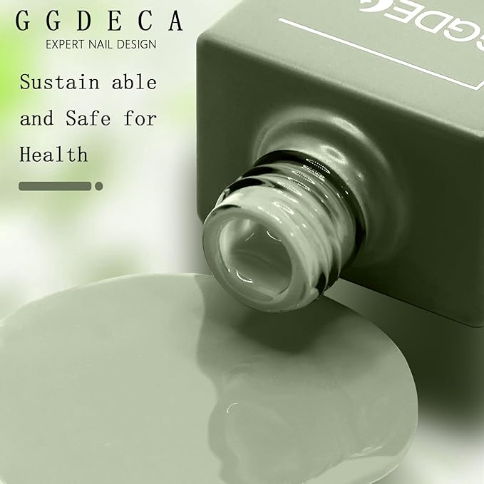 15ml Sage Green Gel Nail Polish, Green Gel Polish, Same Color Same Bottle, High Gloss U V Soak Off Nail, DIY Sparkle Manicure Salon
