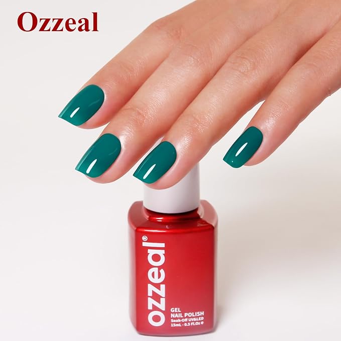 Gel Polish, 0.5 Fl Oz Emerald Green Gel Nail Polish Autumn Winter Christmas Soak Off LED UV Gel Nail Polish Art Starter Manicure Salon DIY Nail Gel Polish