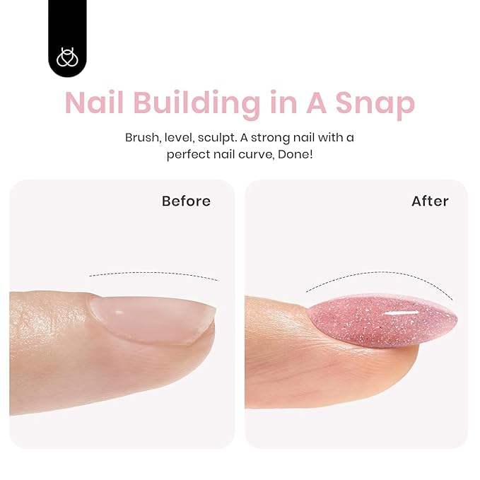 Beetles Builder Gel for Nails, 7 in 1 Builder Fall Nails Gel Color Nude Brown for Nails Extension & Building Apex Strengthen Thin Nails DIY Salon at Home Nail Art UV & LED Lamp Needed Gift for Women