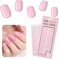Nude Pink Nail Strips, 22 Pcs Long Lasting Gel Nail Wraps Stickers, No Lamp Needed, Easy Apply and Remove with Tools
