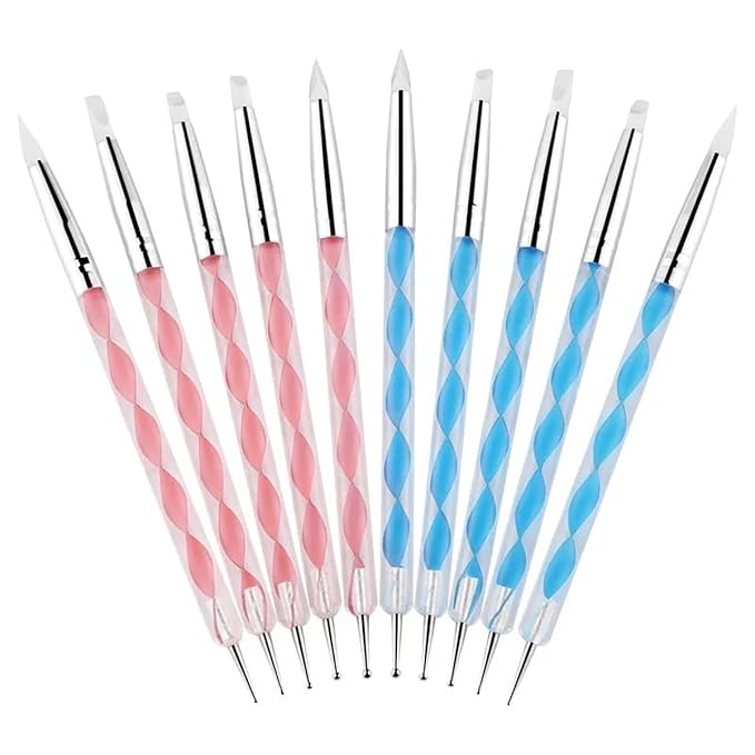 10 PCS Dual-Ended Nail Art Dotting Tools 3D Silicone Sculpting Pens Manicure DIY Decoration Nail Art Design