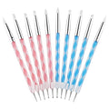 10 PCS Dual-Ended Nail Art Dotting Tools 3D Silicone Sculpting Pens Manicure DIY Decoration Nail Art Design