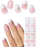 Semi Cured Gel Nail Strips (Christmas Snowman), White Snowflake, 20 Pcs Gel Nail Wraps, Stickers, Salon Quality, Works with Any UV Lamps