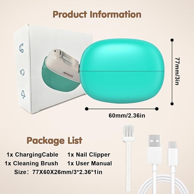 Valentines Day Gifts for Him & Her - Electric Nail Clipper, Adjustable Blade Opening for Thick Nails, Electric Nail Clippers for Seniors & Adults, Baby Electric Nail Trimmer (Upgraded Green)