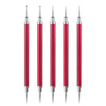 5Pcs Nail Art Dotting Tool Set Double-Ended Dotting Pens & Embossing Stylus for Gel & Acrylic Nails Manicure Brush for Nail Design, Painting, Sculpting & DIY Decorations (Red)
