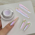 Yokefellow GleamTap Cushion Aurora Chrome Nail Powder -Mermaid Aurora Effect,Nail Art Glitter Decoration for Home DIY Salon Manicure (GT113 Daydream/Green Blue with Lilac Sheen)