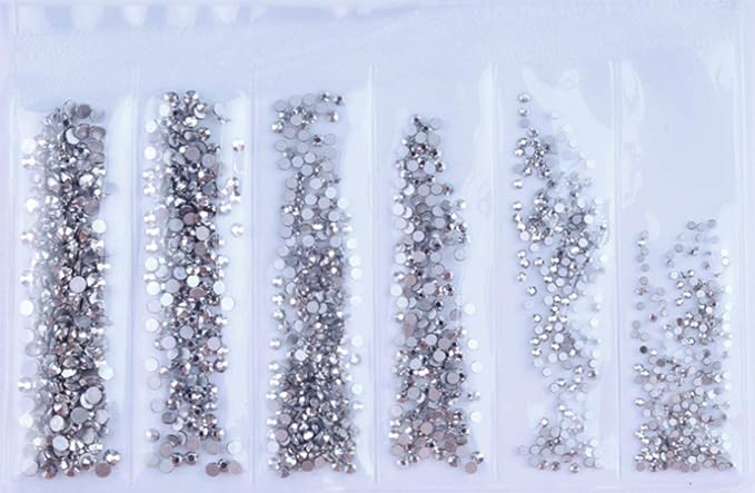 7200 Pieces(6 Grid)5 Pack of Nail Art Rhinestone Decoration Style2