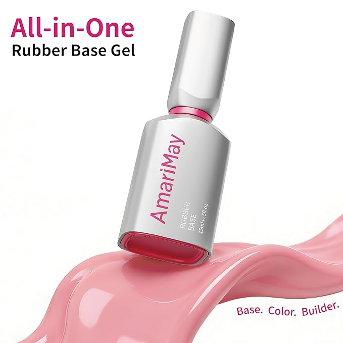 Color Rubber Base Builder Gel, 15ml, White, Sheer Nail Gel, 3-in-1 Soak Off Nail Strengthener UV/LED needed B02.