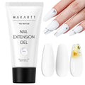 Makartt Poly Nail Gel White Hem-Free 50ML Nail Extension Builder for French Manicure, Hard Gels for Nails Strengthener Long-Lasting Salon Nail Art Design Easy DIY at Home