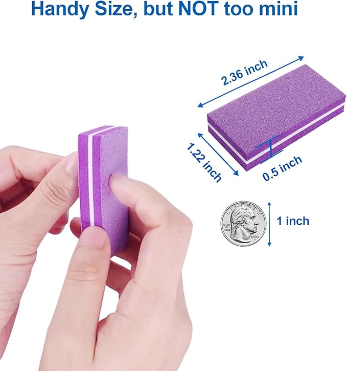 Nail Buffers (30 Pcs), Buffer Block Nail File for Acrylic and Natural Nails, 100/180 Grit Small Nail Buffer Block Bulk Buffing Nail Buff limas para unas acrilicas Professional Manicure Set Purple