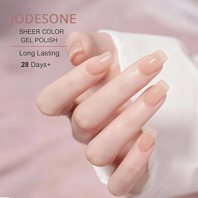 JODSONE 18ml Beige Pink Jelly Gel Nail Polish Soak Off U V Lamp Gel Polish Art Manicure Salon DIY at Home
