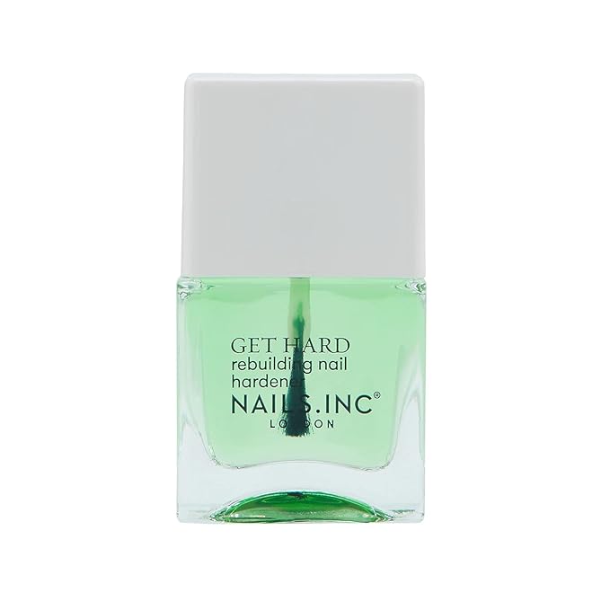 Nails Inc Get Hard, Hardening Base Coat, Retinol, Nail Strenthening, No Chip, Long Lasting, Quick Dry, Air Dry, Professional Manicures & Pedicures, Fingernails & Toenail, Vegan Nail Polish, 0.47 Fl Oz