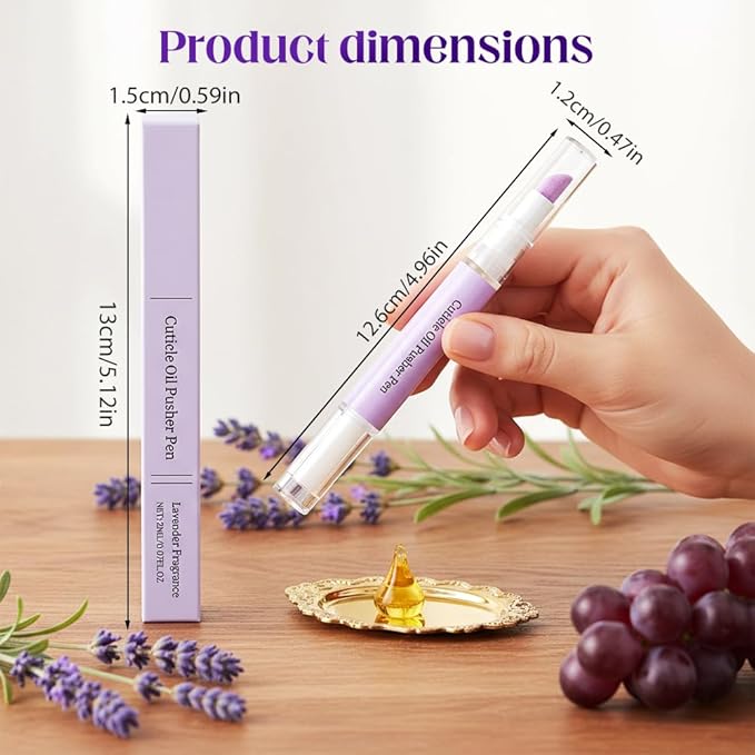 3-In-1cuticle Oil Pusher Pen, Ceramic Cuticle Oil Cuticle Pusher Nail Oil Pen For Hangnails & Dry & Damaged Nails, Nail Care Tool For Repair & Nourish Nails (1PCS)