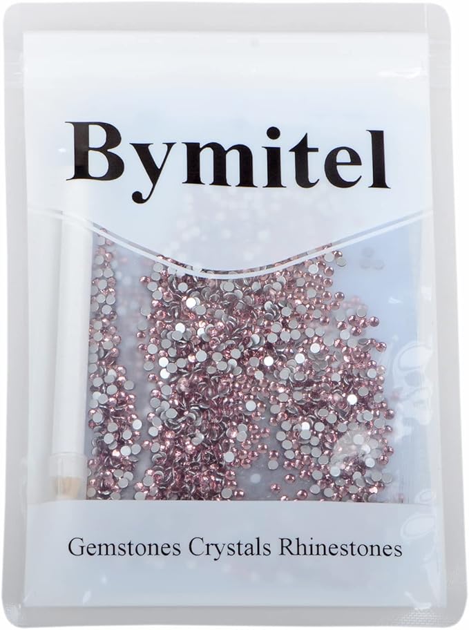 2880PCS Art Nail Rhinestones Non Hotfix Glue Fix Round Crystals Glass Flatback for DIY Jewelry Making with one Picking Pen (ss8 2880pcs, Lt. Amethyst)