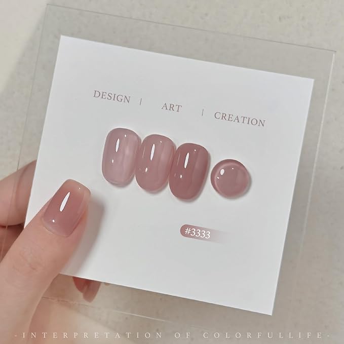 GAOY Jelly Nude Gel Nail Polish Set, 6 Transparent Colors Sheer Milky White Pink, UV Light Cure Gel Polish for Nail Art DIY at Home