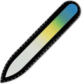 Mont Bleu Rainbow Crystal Nail File in Black Pouch - Small/Purse Size - Czech Tempered Glass - Handmade in Bohemia (Czech Republic)