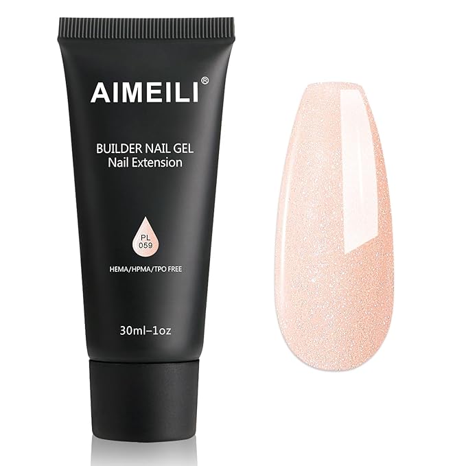 AIMEILI Poly Nail Extension Gel Builder - Hema Free Enhancement for Nail Art Design - DIY Salon At Home Gift for Women - 059