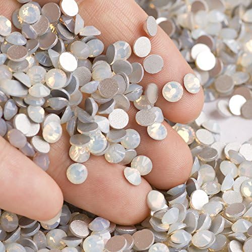 SS8 1440pcs Crystal Glass Opal White Nail Art Rhinestones Flatback Stone Non Hot Fix Strass for Nails Garment Clothing Craft Decoration