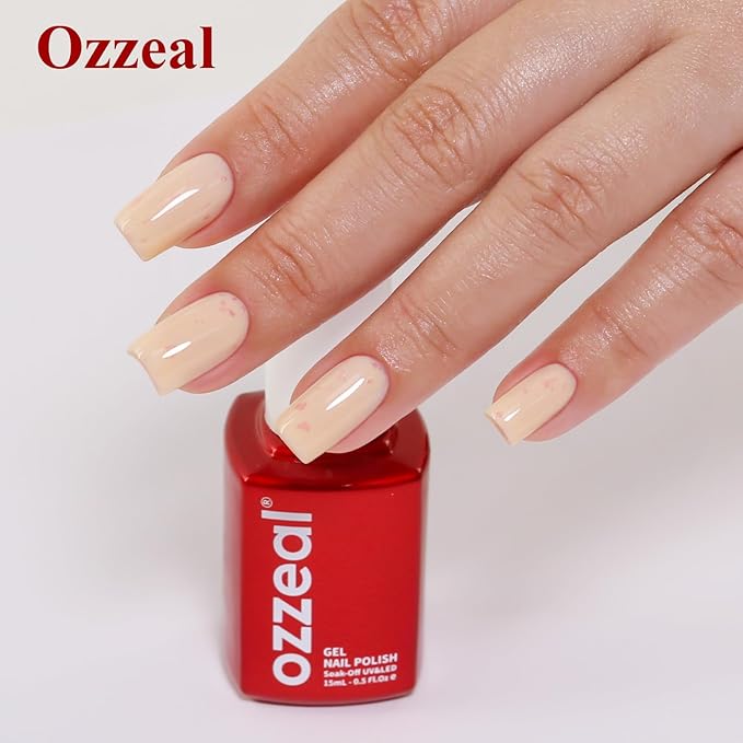 Pastel Gel Polish,0.5 Fl Oz Light Orange Flake Glitter Gel Nail Polish Macaron Spring Summer LED UV Speckled Sparkle Art Starter Manicure Salon DIY