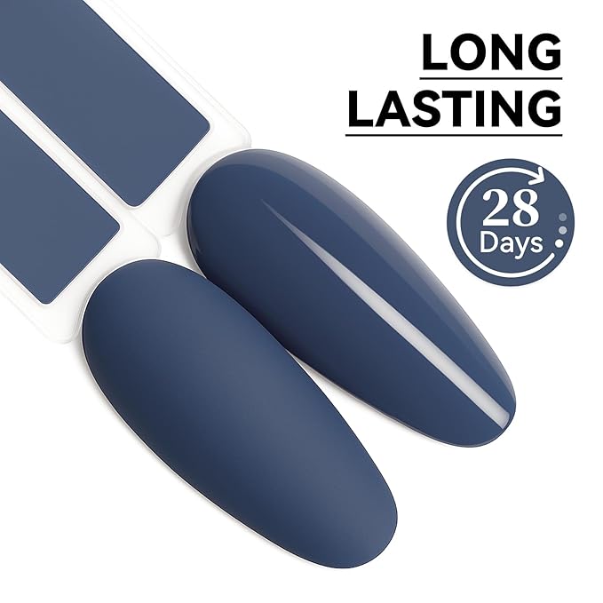 MEGIOR Blue Haze Gel Nail Polish 0.5 Fl Oz Gray Blue Long Lasting Soak Off UV LED Lamp Light Curing TPO Free Gel Polish Kit for Salon and Nail Art Starter Manicure DIY at Home