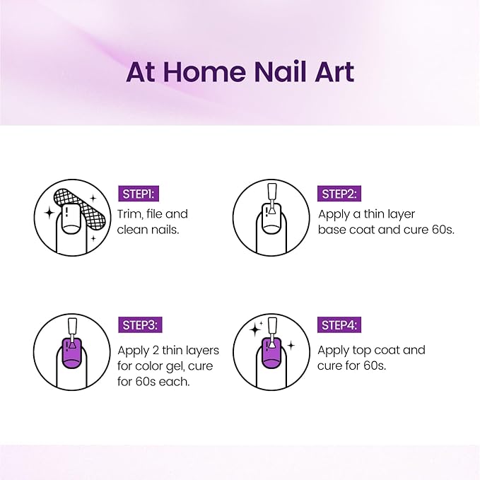 JODSONE 16.5ml Gel Nail Polish Dark Purple Polish Dark Purple Color High Gloss Soak Off U V Gel Nail Manicure Salon DIY at Home