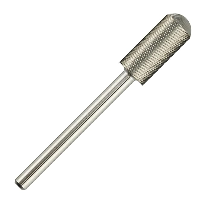 C & I Small Barrel Rounded Top Nail Drill Bit with Teeth on the Top, Professional Electric File for Manicure Drill Machine, Remove Nail Gels 3/32” (Double Fine -2XF)