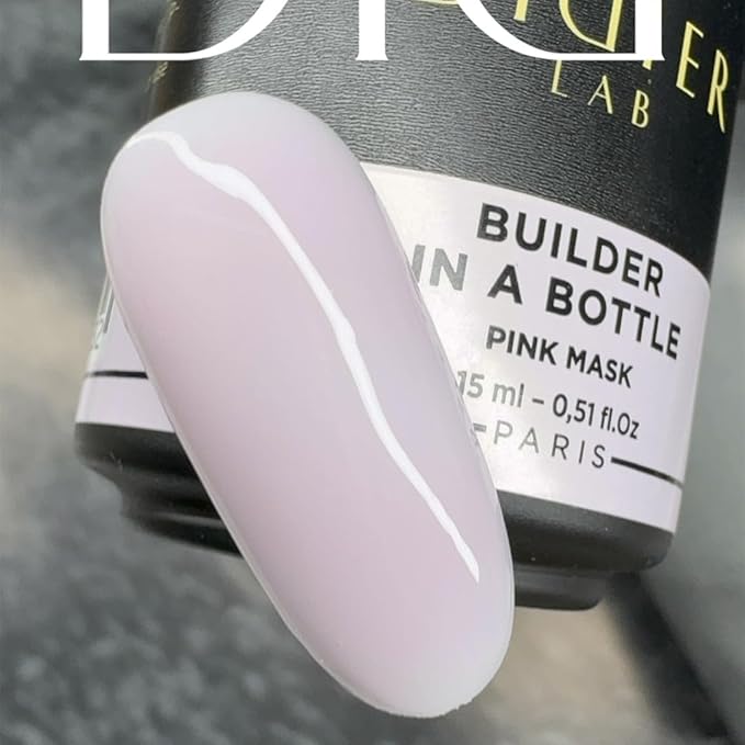 DIDIER LAB Premium Builder Gel in a Bottle - Pink Mask - Strengthens Natural Nails - LED UV Builder Gel for Nails - Hard Nail Builder for Nail Repair and Extensions 0.51 fl oz