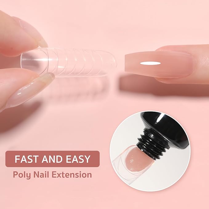 GAOY Poly Gel Set - 6 Colors Pinkish Nude Clear Builder Gel Nail Enhancement Kit for Beginner & Professional DIY Nail Art