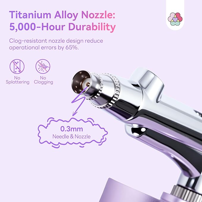 SAVILAND Airbrush Kit for Nails: 30 PSI LCD Display Airbrush Kit with Compressor Rechargeable Nail Airbrush Machine with 0.3mm Nozzle Cordless Portable Air Brush Painting Set for Nail Art