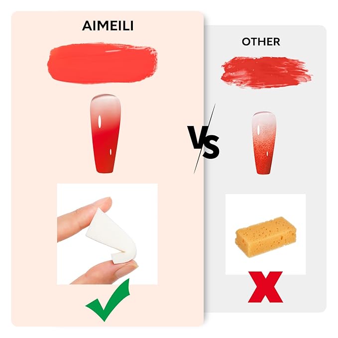 AIMEILI Ombre Gel Nail Polish Kit, Vegan, Cruelty Free, Gradient Blush Effect Solid Gel Polish 6 Colors Pat Painting Gel with Nail Sponge Drawing Brush for DIY Nail Art Salon at Home