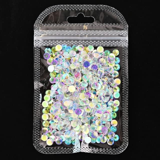 100PC Flatback Round Rhinestones Nail Art Rhinestones AB Crystals Glass Stones 3D Nail Jewelry Accessories