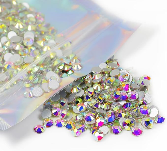 genie crystal AB ss20 Flatback Rhinestones,2016 pcs 5mm Glue fix Glass Diamond Rhinestone gems, AB Stones for Decoration, DIY Crafts, tumblers, Makeup, Dress,Shoes