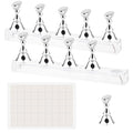 Nail Stand Acrylic Nail Art Display Stand Magnetic Nail Tips Practice Holder 54 Pcs Reusable Adhesive Putty for DIY Painting Nails Stand kit (silver)