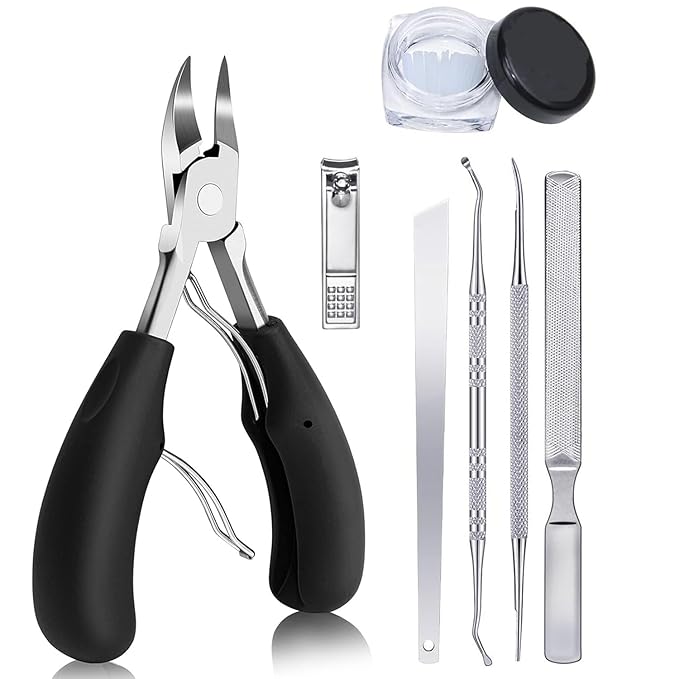 Professional Ingrown Toenail Corrector, 2-in-1 Ingrown Toenail Removal Kit with U-Shaped Strips and Correction Patch, Ingrown Toenail Clippers Tool Set- Effective Removal of Ingrown Toenails (Gold)