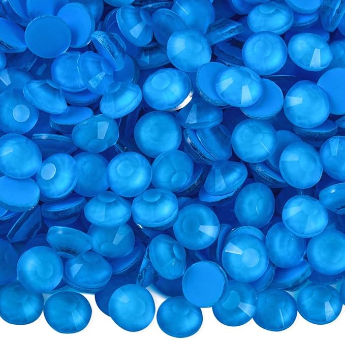 Blinginbox Flatback Rhinestones Round Gems, 1440pcs Luminous Series Glass Stones Neon Gems Non Hotfix Crystal Rhinestones for Nail Charms Crafts Clothes Tumblers,New Blue Neon,SS16.