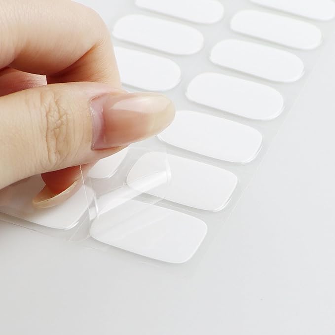 JMEOWIO Semi Cured Gel Nail Strips White Gel Nail Stickers Nails Art Design Decoration Accessories