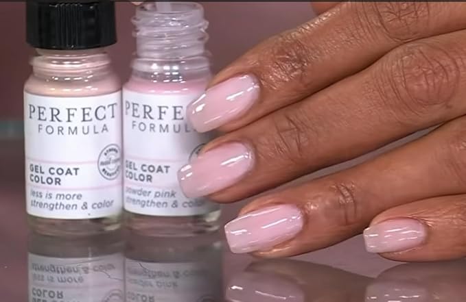 Perfect Formula Gel Coat Manicure Set - Nail Strengthener, Keratin Nail Treatment, Pink, Powder Pink, Taupe and Clear - Nail Strengthener for Damaged Nails - Made In The USA, 0.17 Fl Oz (4 Pieces)
