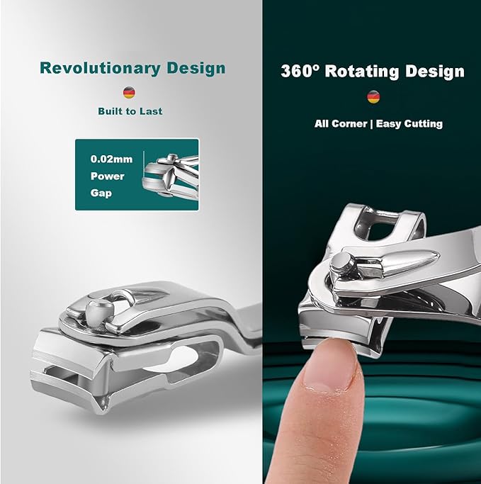 Toenail Clippers for Thick Toenails,Professional Toe Nail Clippers Set,Heavy Duty Long Handle Toenail Clipper for Seniors/Adult/Man/Women,Podiatrist Ingrown Toenail Tools with Storage Case