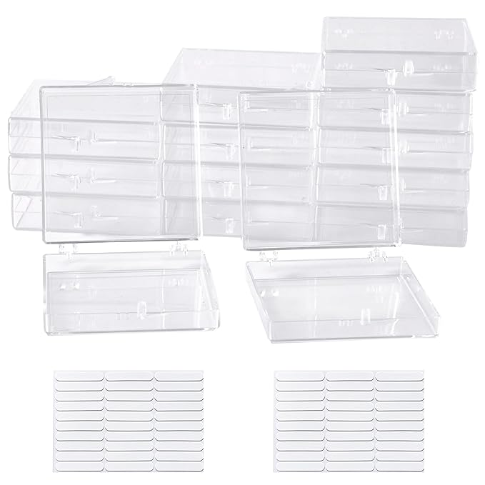 12PCS Press On Nail Packaging Box Clear Press on Nail Storage Box Display Case with 60 Pcs Adhesive Tape for False Fake Nails Organizer Home Nail Salon Use Nail Art Nail Business Supplies