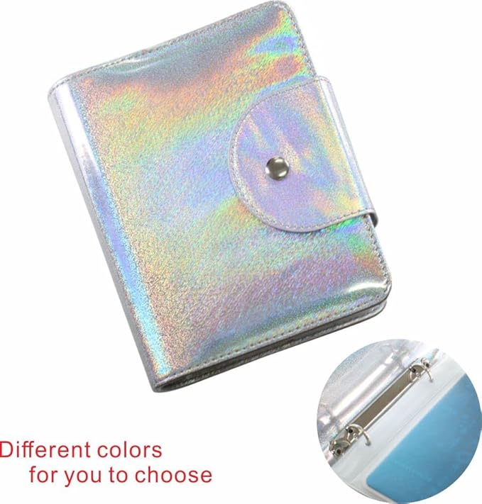 VNC 20 Slots Nail Art Stamp Plate Holder Stamping Plates Storage Bag Cases Rainbow Replaceable XL Plates Big Size 9.5x14.5CM Organizers (B-Silver)