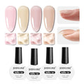 JODSONE Builder Gel for Nails,4Pcs Builder Gel Set 10ml Pink Nude Rubber,Nail Extension & Strengthening,Long Lasting Nail Art Gift Sets for Women